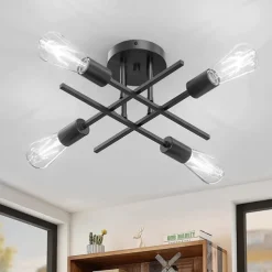 4 Heads 6 Heads Ceiling Light LED Metal Vintage Industrial Style Black Artistic Modern 220-240V