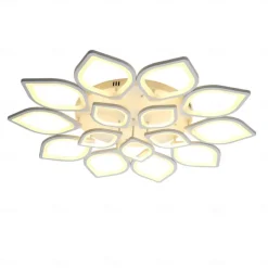 6/8/12/15 Heads LED Ceiling Light Lotus Design Ceiling Lamp Modern Artistic Metal Acrylic Style Stepless Dimming Bedroom Painted Finish Lights 110-240V ONLY DIMMABLE WITH REMOTE CONTROL Flower Design