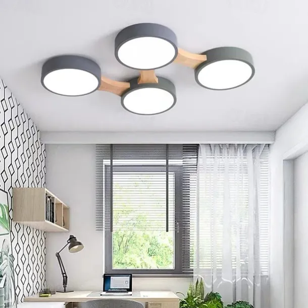 3/4/5 Heads LED Ceiling Light Nordic Style Flush Mount Wood Painted Finishes Modern Basic 110-120V 220-240V