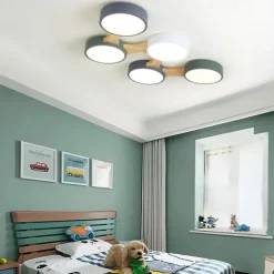 3/4/5 Heads LED Ceiling Light Nordic Style Flush Mount Wood Painted Finishes Modern Basic 110-120V 220-240V