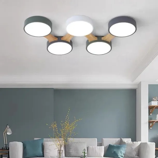 3/4/5 Heads LED Ceiling Light Nordic Style Flush Mount Wood Painted Finishes Modern Basic 110-120V 220-240V