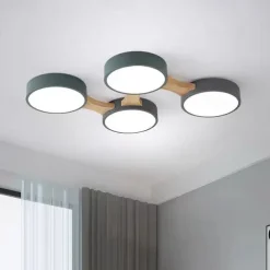 3/4/5 Heads LED Ceiling Light Nordic Style Flush Mount Wood Painted Finishes Modern Basic 110-120V 220-240V