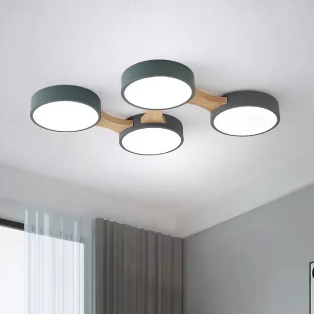 3/4/5 Heads LED Ceiling Light Nordic Style Flush Mount Wood Painted Finishes Modern Basic 110-120V 220-240V