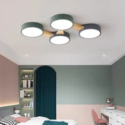 3/4/5 Heads LED Ceiling Light Nordic Style Flush Mount Wood Painted Finishes Modern Basic 110-120V 220-240V