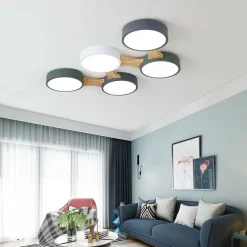 3/4/5 Heads LED Ceiling Light Nordic Style Flush Mount Wood Painted Finishes Modern Basic 110-120V 220-240V