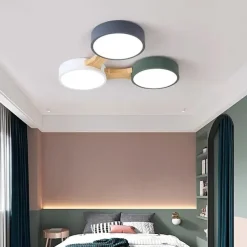 3/4/5 Heads LED Ceiling Light Nordic Style Flush Mount Wood Painted Finishes Modern Basic 110-120V 220-240V