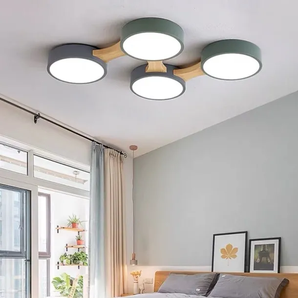 3/4/5 Heads LED Ceiling Light Nordic Style Flush Mount Wood Painted Finishes Modern Basic 110-120V 220-240V