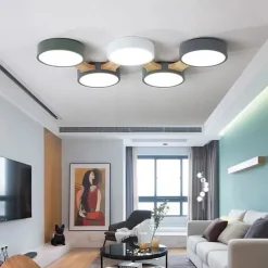 3/4/5 Heads LED Ceiling Light Nordic Style Flush Mount Wood Painted Finishes Modern Basic 110-120V 220-240V