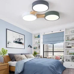 3/4/5 Heads LED Ceiling Light Nordic Style Flush Mount Wood Painted Finishes Modern Basic 110-120V 220-240V