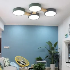 3/4/5 Heads LED Ceiling Light Nordic Style Flush Mount Wood Painted Finishes Modern Basic 110-120V 220-240V