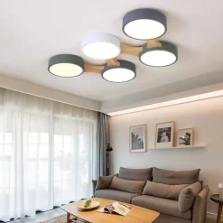 3/4/5 Heads LED Ceiling Light Nordic Style Flush Mount Wood Painted Finishes Modern Basic 110-120V 220-240V