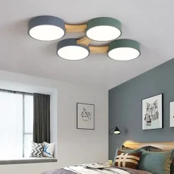 3/4/5 Heads LED Ceiling Light Nordic Style Flush Mount Wood Painted Finishes Modern Basic 110-120V 220-240V