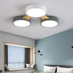 3/4/5 Heads LED Ceiling Light Nordic Style Flush Mount Wood Painted Finishes Modern Basic 110-120V 220-240V