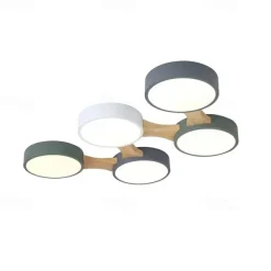 3/4/5 Heads LED Ceiling Light Nordic Style Flush Mount Wood Painted Finishes Modern Basic 110-120V 220-240V