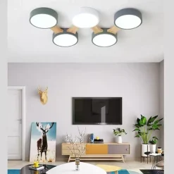 3/4/5 Heads LED Ceiling Light Nordic Style Flush Mount Wood Painted Finishes Modern Basic 110-120V 220-240V