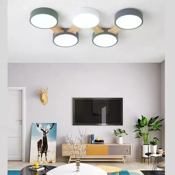 3/4/5 Heads LED Ceiling Light Nordic Style Flush Mount Wood Painted Finishes Modern Basic 110-120V 220-240V