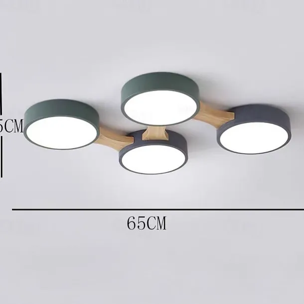 3/4/5 Heads LED Ceiling Light Nordic Style Flush Mount Wood Painted Finishes Modern Basic 110-120V 220-240V