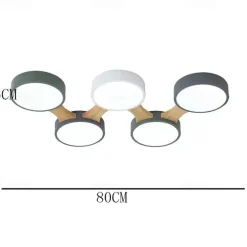 3/4/5 Heads LED Ceiling Light Nordic Style Flush Mount Wood Painted Finishes Modern Basic 110-120V 220-240V