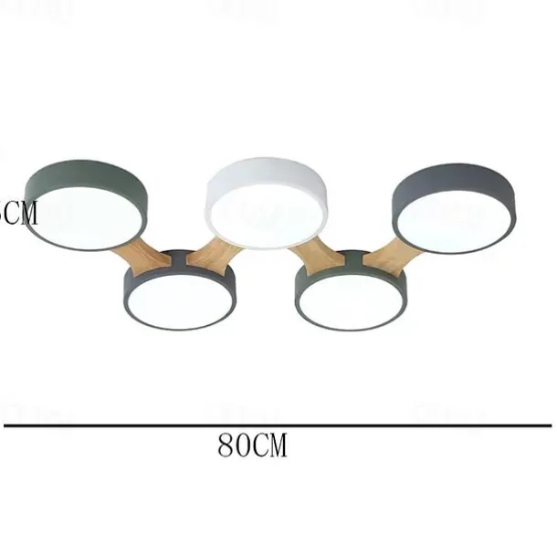3/4/5 Heads LED Ceiling Light Nordic Style Flush Mount Wood Painted Finishes Modern Basic 110-120V 220-240V