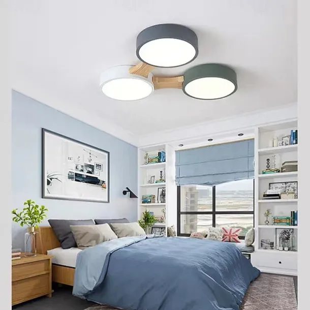 3/4/5 Heads LED Ceiling Light Nordic Style Flush Mount Wood Painted Finishes Modern Basic 110-120V 220-240V