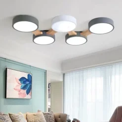 3/4/5 Heads LED Ceiling Light Nordic Style Flush Mount Wood Painted Finishes Modern Basic 110-120V 220-240V