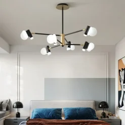 3/6/8/12 Heads LED Pendant Light Chandelier Modern Nordic Style Design Chandelier Layered Modern Art Style DIY Adjustable Rotary Ceiling Chandelier AC220-240V