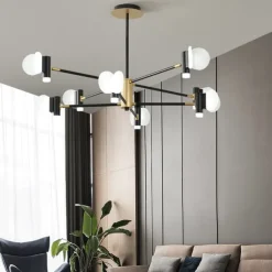 3/6/8/12 Heads LED Pendant Light Chandelier Modern Nordic Style Design Chandelier Layered Modern Art Style DIY Adjustable Rotary Ceiling Chandelier AC220-240V