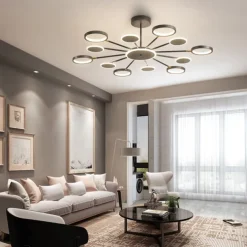 6/8/12 Heads LED Pendant Light Chandelier Modern Black Gold Circle Adjustable Design Metal Artistic Style Hollow Out Painted Finishes Contemporary Nordic Style 110-120V 220-240V