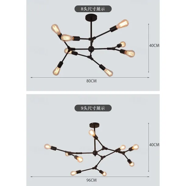 6/8/9 Heads Pendant Light Modern Chandelie Living Room Bedroom Metal Painted Finishes Nordic Style 110-120V 220-240V