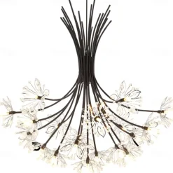 13/19 Heard Modern Fireworks Chandelier G4 Lamp Cap Crystal Dandelion Art Chandelier Ceiling Lamp in Living Room Bedroom and Dining Room