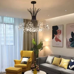 13/19 Heard Modern Fireworks Chandelier G4 Lamp Cap Crystal Dandelion Art Chandelier Ceiling Lamp in Living Room Bedroom and Dining Room