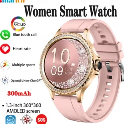 696 HK27 Smart Watch 1.3 inch Smart Band Fitness Bracelet Bluetooth Pedometer Call Reminder Sleep Tracker Compatible with Android iOS Women Hands-Free Calls Message Reminder IP 67 42mm Watch Case