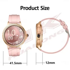 696 HK27 Smart Watch 1.3 inch Smart Band Fitness Bracelet Bluetooth Pedometer Call Reminder Sleep Tracker Compatible with Android iOS Women Hands-Free Calls Message Reminder IP 67 42mm Watch Case