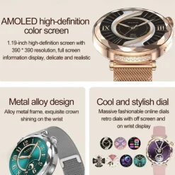 696 HK88 Smart Watch 1.19 inch Smart Band Fitness Bracelet Bluetooth Pedometer Call Reminder Heart Rate Monitor Compatible with Android iOS Women Hands-Free Calls Message Reminder Camera Control IP 67