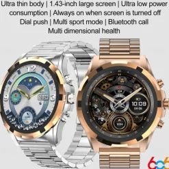 696 HK98 Smart Watch Fitness Tracker ECG PPG Bluetooth Call Reminder Android iOS IP67 48mm 1.43"