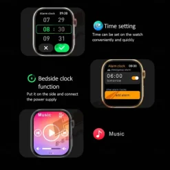 696 HK9MINI Smart Watch 1.75 inch Smart Band Fitness Bracelet Bluetooth Pedometer Call Reminder Sleep Tracker Compatible with Android iOS Women Men Hands-Free Calls Message Reminder IP 67 36mm Watch