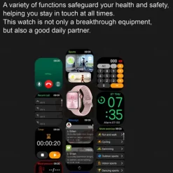 696 HK9MINI Smart Watch 1.75 inch Smart Band Fitness Bracelet Bluetooth Pedometer Call Reminder Sleep Tracker Compatible with Android iOS Women Men Hands-Free Calls Message Reminder IP 67 36mm Watch