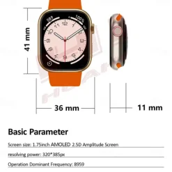 696 HK9MINI Smart Watch 1.75 inch Smart Band Fitness Bracelet Bluetooth Pedometer Call Reminder Sleep Tracker Compatible with Android iOS Women Men Hands-Free Calls Message Reminder IP 67 36mm Watch