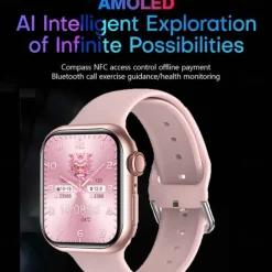 696 HK9MINI Smart Watch 1.75 inch Smart Band Fitness Bracelet Bluetooth Pedometer Call Reminder Sleep Tracker Compatible with Android iOS Women Men Hands-Free Calls Message Reminder IP 67 36mm Watch