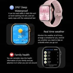 696 HK9MINI Smart Watch 1.75 inch Smart Band Fitness Bracelet Bluetooth Pedometer Call Reminder Sleep Tracker Compatible with Android iOS Women Men Hands-Free Calls Message Reminder IP 67 36mm Watch