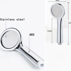 300 Holes Super Pressure Shower Head With Chrome Square Rainfall Handhold Water Saving Sprayer,Stainless Steel Plate and Durable Material