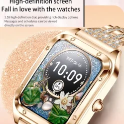 696 I98 Smart Watch 1.58 inch Smartwatch Fitness Running Watch Bluetooth Pedometer Call Reminder Heart Rate Monitor Compatible with Android iOS Women Men Hands-Free Calls Waterproof Message Reminder