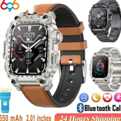 696 i121 Smart Watch 2.01 inch Smart Band Fitness Bracelet Bluetooth Pedometer Call Reminder Sleep Tracker Compatible with Android iOS Men Hands-Free Calls Message Reminder IPX-0 46mm Watch Case