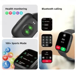 696 IDW26 Smart Watch 1.83 inch Smart Band Fitness Bracelet Bluetooth Call Reminder Sleep Tracker Heart Rate Monitor Compatible with Android iOS Women Men Hands-Free Calls Message Reminder IPX-0 40mm