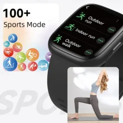 696 IDW26 Smart Watch 1.83 inch Smart Band Fitness Bracelet Bluetooth Call Reminder Sleep Tracker Heart Rate Monitor Compatible with Android iOS Women Men Hands-Free Calls Message Reminder IPX-0 40mm