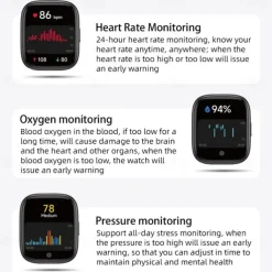 696 IDW26 Smart Watch 1.83 inch Smart Band Fitness Bracelet Bluetooth Call Reminder Sleep Tracker Heart Rate Monitor Compatible with Android iOS Women Men Hands-Free Calls Message Reminder IPX-0 40mm