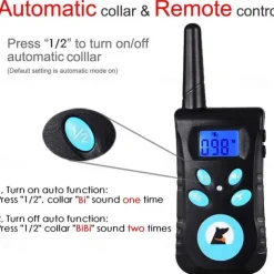 2 In 1 Automatic Anti Bark & Remote Training Collar Electric 3 Modes Beep Vibration Shock Waterproof Rechargeable Pet Behaviour Obedience Training