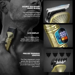 8 in 1 Beard Trimmer for Men Zero Gapped Trimmer Grooming Kit Men Razors for Shaving Face Mustache, Body Nose Hair Trimmer Cordless with Stand