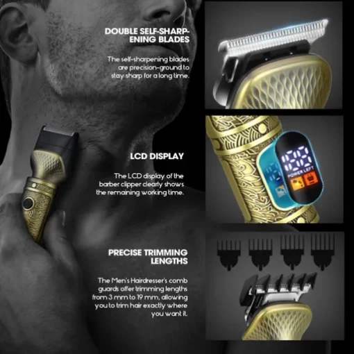 8 in 1 Beard Trimmer for Men Zero Gapped Trimmer Grooming Kit Men Razors for Shaving Face Mustache, Body Nose Hair Trimmer Cordless with Stand