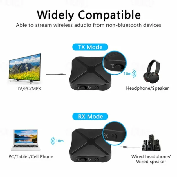 2 in 1 Bluetooth4.2 Computers Headphones AUX Car Stereo Music Audio Adapter Wireless Bluetooth Transmitter Receiver